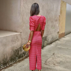 Floral Cropped Top & Slit Skirt Set