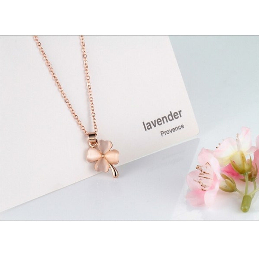 Opal Four Leaf Clover Necklace