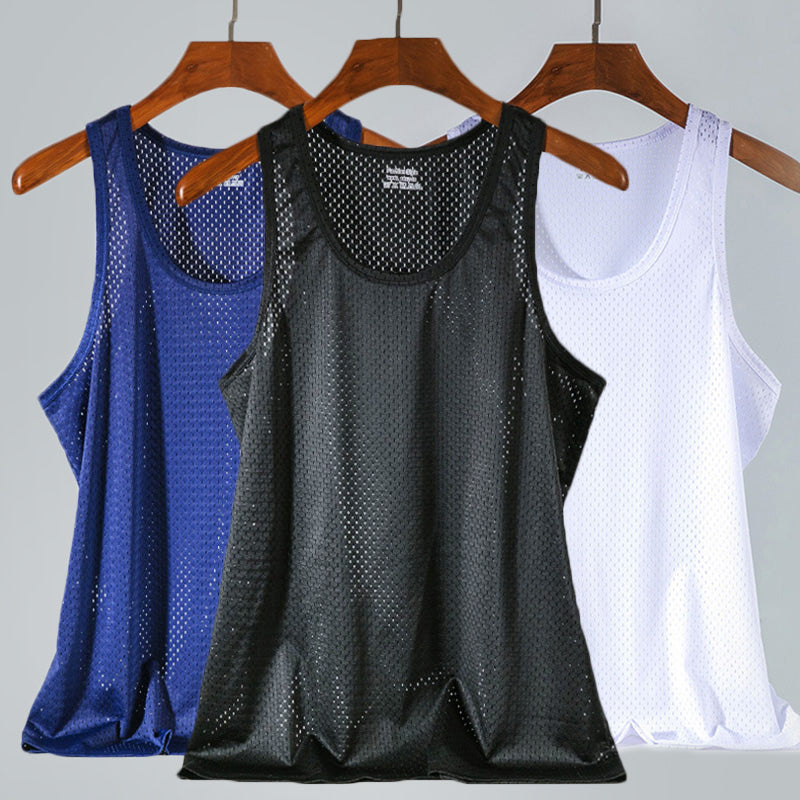 Men's Breathable Ice Mesh Fitness Undershirt Camisole