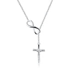 Infinity Cross Lariat Necklace