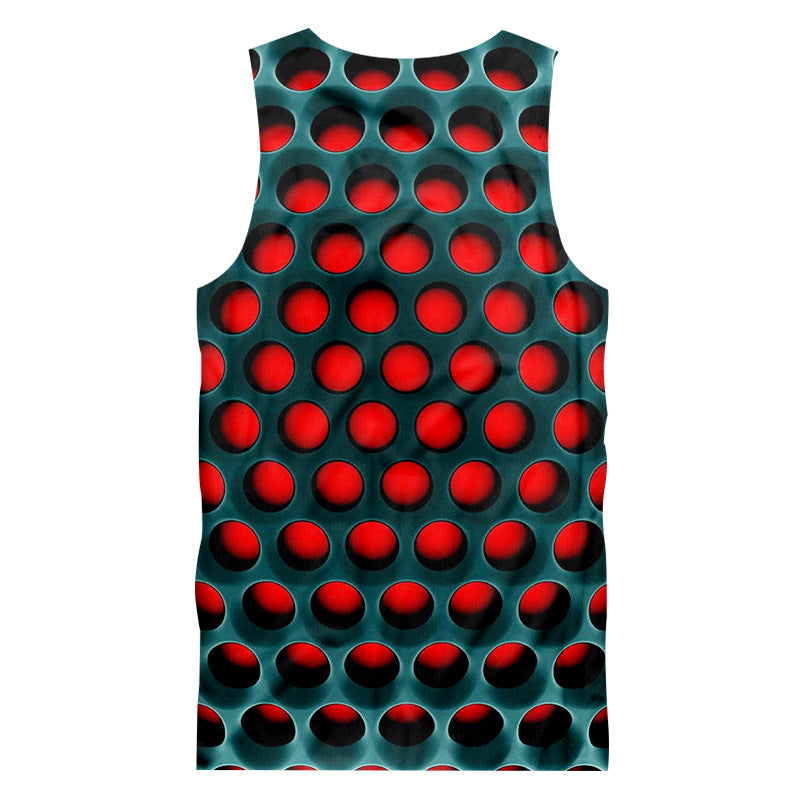 3D Creative Polka Dot Print Sleeveless Fitness Tank Top