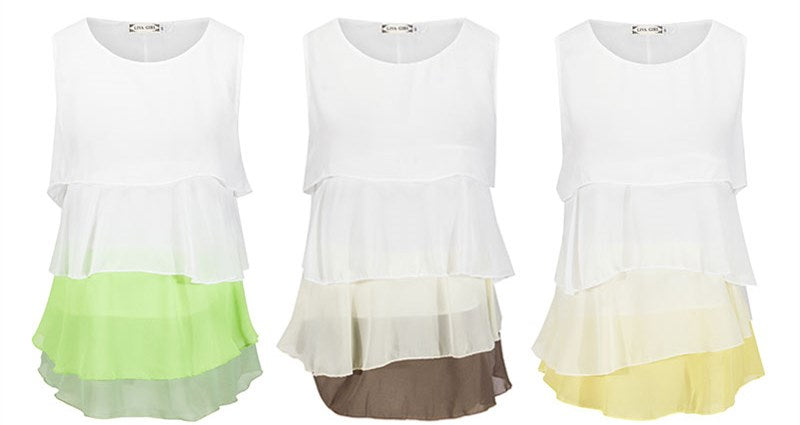 LIVA Chiffon Sleeveless Top and Camisole Blouse