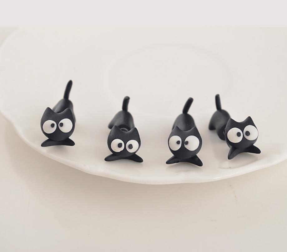 Cartoon Cat Ear Studs, Polymer Clay Earrings