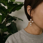 Pearl Cross Drop Earrings