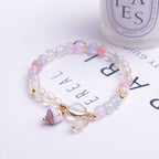 Crystal Beaded Bracelet with Lucky Cat Charm