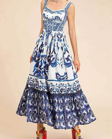 Sheer Floral Lace Lace-Up Back Long Sleeve Midi Dress