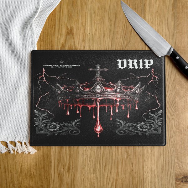 DRIP Christian Crown Glass Cutting Board