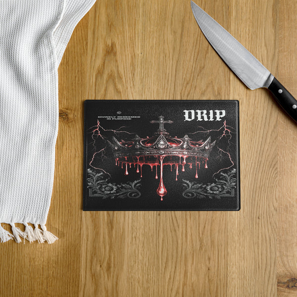 DRIP Christian Crown Glass Cutting Board