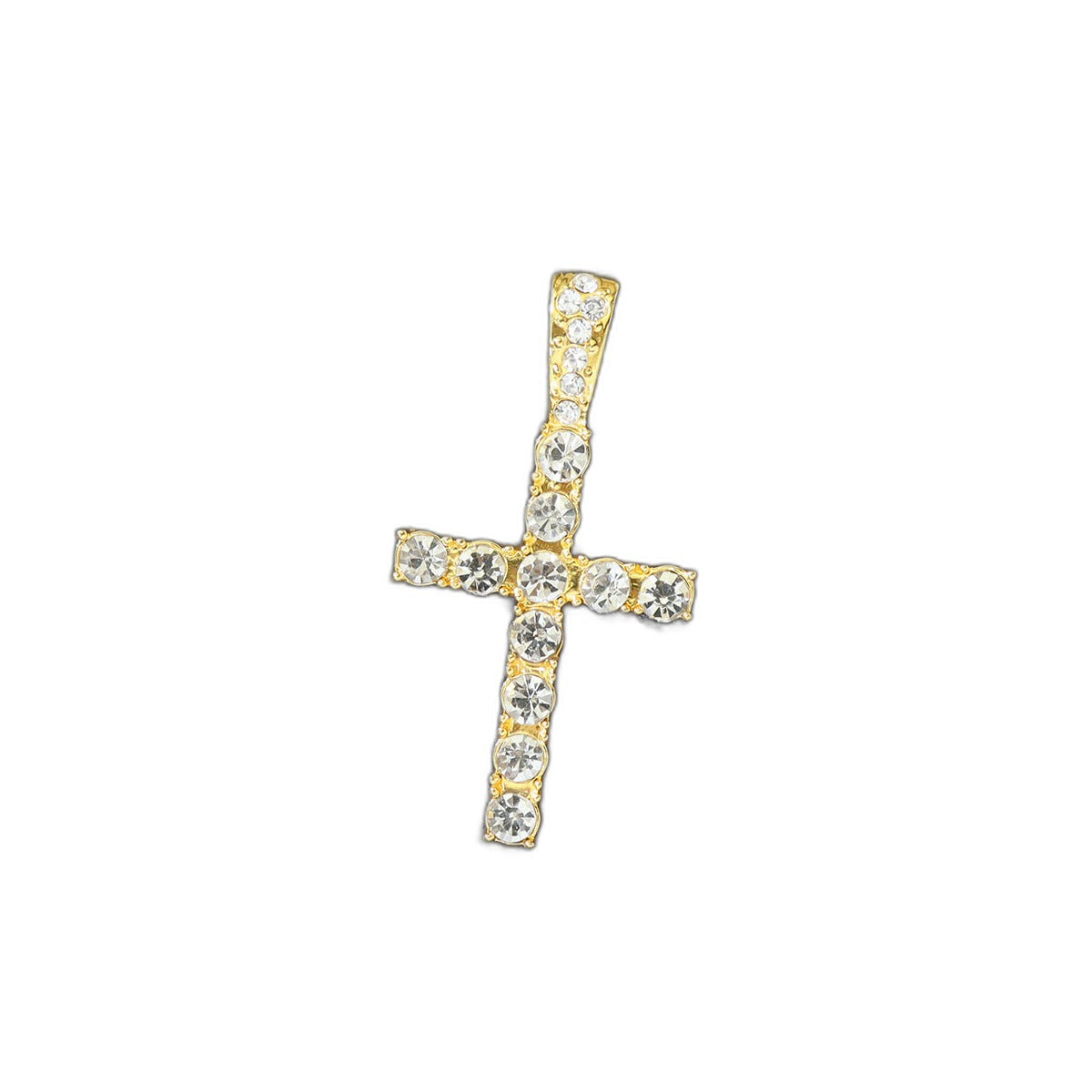 Hip Hop Rhinestone Cross Pendant Necklace