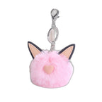 Fuzzy Pom Pom Keychain with Cat Ear Bag Charm | Accessory - Pink / 8CM hair ball (Amazon swatch)