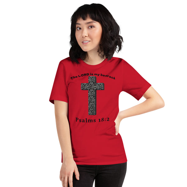 The LORD Is My Bedrock Christian T-Shirt - Psalms 18:2