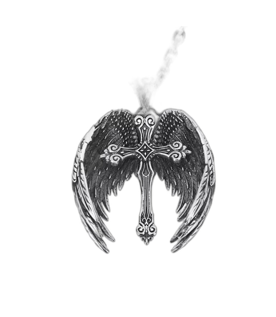 Vintage Angel Wings Cross Necklace